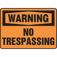 Enseigne « No Trespassing », 10" x 14", Vinyle, Anglais ST281 | Oxymax Inc
