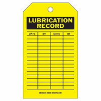 &eacute;tiquettes registres de lubrifications, Polyester, 4" la x 7" h, Anglais Oxymax Inc