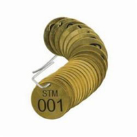 &eacute;tiquettes num&eacute;rot&eacute;es pour vannes STM, # 001-025, Laiton, 1,5" dia. Oxymax Inc
