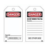 &eacute;tiquettes de pr&eacute;vention des accidents, Polyester, 3" la x 5-3/4" h, Anglais Oxymax Inc
