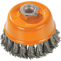 Knot-Twisted Wire Cup Brush, 3" Dia. x 5/8"-11 Arbor Oxymax Inc