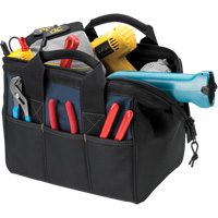 BIGMOUTH&reg; Tool Bag, Polyester, 23 Pockets, Black Oxymax Inc