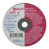 Cut-Off Wheel (A36T), 3" x 0.035", 3/8" Arbor, Type 1, Aluminum Oxide, 25000 RPM Oxymax Inc