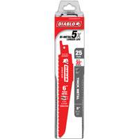 Lame de scie alternative pour la d&eacute;molition et les m&eacute;taux &eacute;pais, Bim&eacute;tal, 8-10 Dents par pouce, 6" lo Oxymax Inc