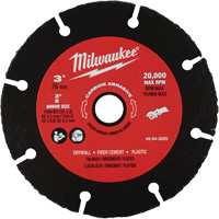 Lame abrasive au carbure, 3" x Arbre de 3/8", Carbure de silicium, 20 000 Tr/min Oxymax Inc
