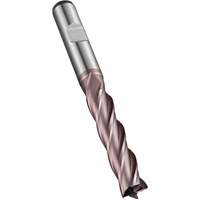 Fraise &agrave; embout droit, 5 mm dia., 68 mm lo, 4 cannelures, 6 mm tige, Acier rapide au cobalt Oxymax Inc