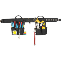 20 Pocket Tool Belt Combo, Polyester, Black Oxymax Inc