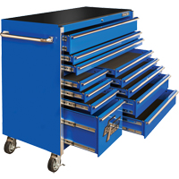 RX Series Rolling Tool Cabinet, 12 Drawers, 55" W x 25" D x 46" H, Blue TEQ501 | Oxymax Inc