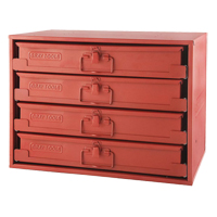 Compartment Rack With 4 Compartment Boxes, 4 Slots, 20-1/2" W x 12-1/2" D x 14-5/8" H, Red Oxymax Inc