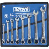 Fixed Head Wrench Set, Combination, 8 Pieces, Imperial Oxymax Inc
