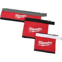 Multi-Size Zipper Pouches - Set of 3, Canvas, 3 Pockets, Black/Red Oxymax Inc