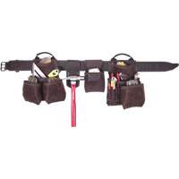 Deluxe Contractor's Tool Belt, Leather, Tan Oxymax Inc