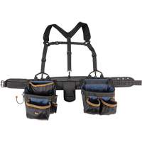 Deluxe Tool Belt, Polyester, Black Oxymax Inc
