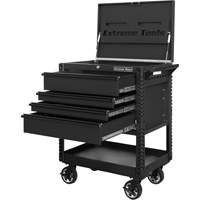 EX Deluxe Series Tool Cart, 4 Drawers, 22-7/8" L x 33" W x 44-1/4" H, Black TER033 | Oxymax Inc