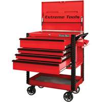 EX Deluxe Series Tool Cart, 4 Drawers, 22-7/8" L x 33" W x 44-1/4" H, Red TER035 | Oxymax Inc
