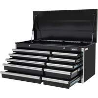 Industrial Tool Chest, 41" W, 10 Drawers, Black Oxymax Inc