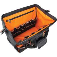 Tradesman Pro Wide-Open Tool Bag, Ballistic Nylon, 42 Pockets, Black Oxymax Inc