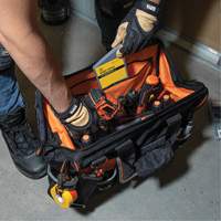 Tradesman Pro Wide-Open Tool Bag, Ballistic Nylon, 42 Pockets, Black Oxymax Inc