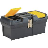 2000 Series Tool Box with Tray, 16" W x 7-1/10" D x 8-1/10" H, Black/Yellow Oxymax Inc
