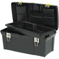 2000 Series Tool Box with Tray, 24" W x 11-1/4" D x 11" H, Black/Yellow Oxymax Inc
