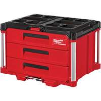 Packout 3-Drawer Tool Box, 16-1/3" x 14-1/3" x 22-1/5", Black/Red Oxymax Inc