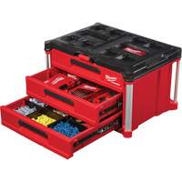 Packout 3-Drawer Tool Box, 16-1/3" x 14-1/3" x 22-1/5", Black/Red Oxymax Inc
