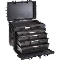 Coffre à outils mobile avec tiroirs, 4 tiroirs, 22-4/5" la x 15" p x 18" h, Noir TER150 | Oxymax Inc