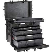 Coffre à outils militaire mobile avec tiroirs, 4 tiroirs, 22-4/5" la x 15" p x 18" h, Noir TER161 | Oxymax Inc