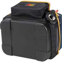 Molded Base Electrical/HVAC Tool Carrier, Ballistic Polyester, 20 Pockets, Black/Blue Oxymax Inc