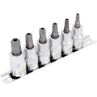 SS386TB Tamperproof Bit Socket Set, Torx&reg; Tamper, 3/8" Drive, 6 Pcs Oxymax Inc