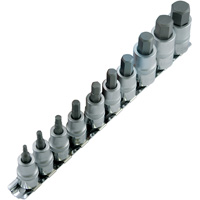 HSW3812-10M Metric Bit Socket Set, Hex, 1/2"/3/8" Drive, 10 Pcs Oxymax Inc