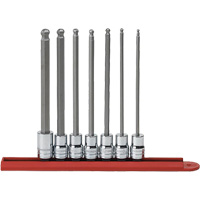 Jeu de douilles SAE &agrave; embout sph&eacute;rique long, Hexagonale, Prise 3/8", 7 mr Oxymax Inc