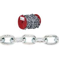 Chaîne ronde Proof Campbell, Acier &agrave; faible teneur en carbone, 3/16" x 100' (30,4 m) l, Calibre 30, Charge d'utilisation 800 lb (0,4 tonne) Oxymax Inc