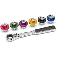 Jeu de douilles m&eacute;triques magn&eacute;tiques &agrave; 6 pans pour bouchon de vidange d'huile, 7 Morceaux, Prise de 3/8" Oxymax Inc