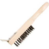 Scratch Brush With Scraper, Steel, 5 x 13 Wire Rows, 11-3/8" Long Oxymax Inc