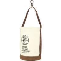 Leather-Bottom Bucket, 17" H, Canvas, White Oxymax Inc