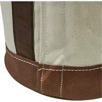 Leather-Bottom Bucket, 17" H, Canvas, White Oxymax Inc