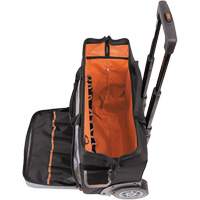 Tradesman Pro Rolling Tool Bag, Ballistic Polyester, 24 Pockets, Black/Orange Oxymax Inc