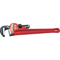 Straight Pipe Wrench #48, 6" Jaw Capacity, 48" Long, Powder Coated Finish Oxymax Inc