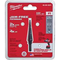 #1 Step Drill Bit, 1/8" - 1/2" , 1/32" Increments, High Speed Steel Oxymax Inc