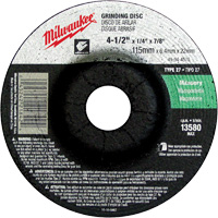 Grinding Wheel, 4-1/2" x 1/4", 7/8" Arbor, Silicon Carbide, Type 27 Oxymax Inc