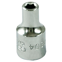 Socket, 4 mm, 1/4" Drive, 6 Points Oxymax Inc