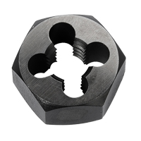 Hex Rethreading Die Nut, 1"/1-1/4" Dia., 1/4"-18 Thread, Carbon Steel/Chromium Steel Oxymax Inc