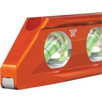 Torpedo Billet Level, 8" L, Aluminum, 4 Vials, Magnetic Oxymax Inc