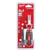 9-in-1 Square Drive Multi-Bit Driver, 9" L, Cushion Grip Handle Oxymax Inc
