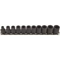 Thin Walled Socket Set, 11 Pcs, Impact, 3/8" Drive Size Oxymax Inc