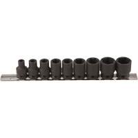 Thin Walled Socket Set, 9 Pcs, Impact, 3/8" Drive Size Oxymax Inc