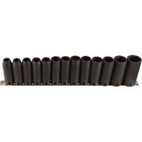 Long Socket Set, 13 Pcs, Impact, 1/2" Drive Size, Deep Oxymax Inc