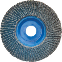 Disque à lamelles à grain grossier BlueFire<sup>MC</sup>, 5" x 7/8", Type 27, Grain 60, Alumine de zirconium UAJ184 | Oxymax Inc