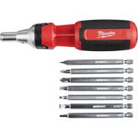 9-in-1 Square Drive Ratcheting Multi-bit Driver, 9-1/10" L, Cushion Grip Handle Oxymax Inc